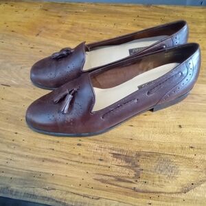 Westies Vintage Brown Leather Tassel Loafers Women's Size 8.5